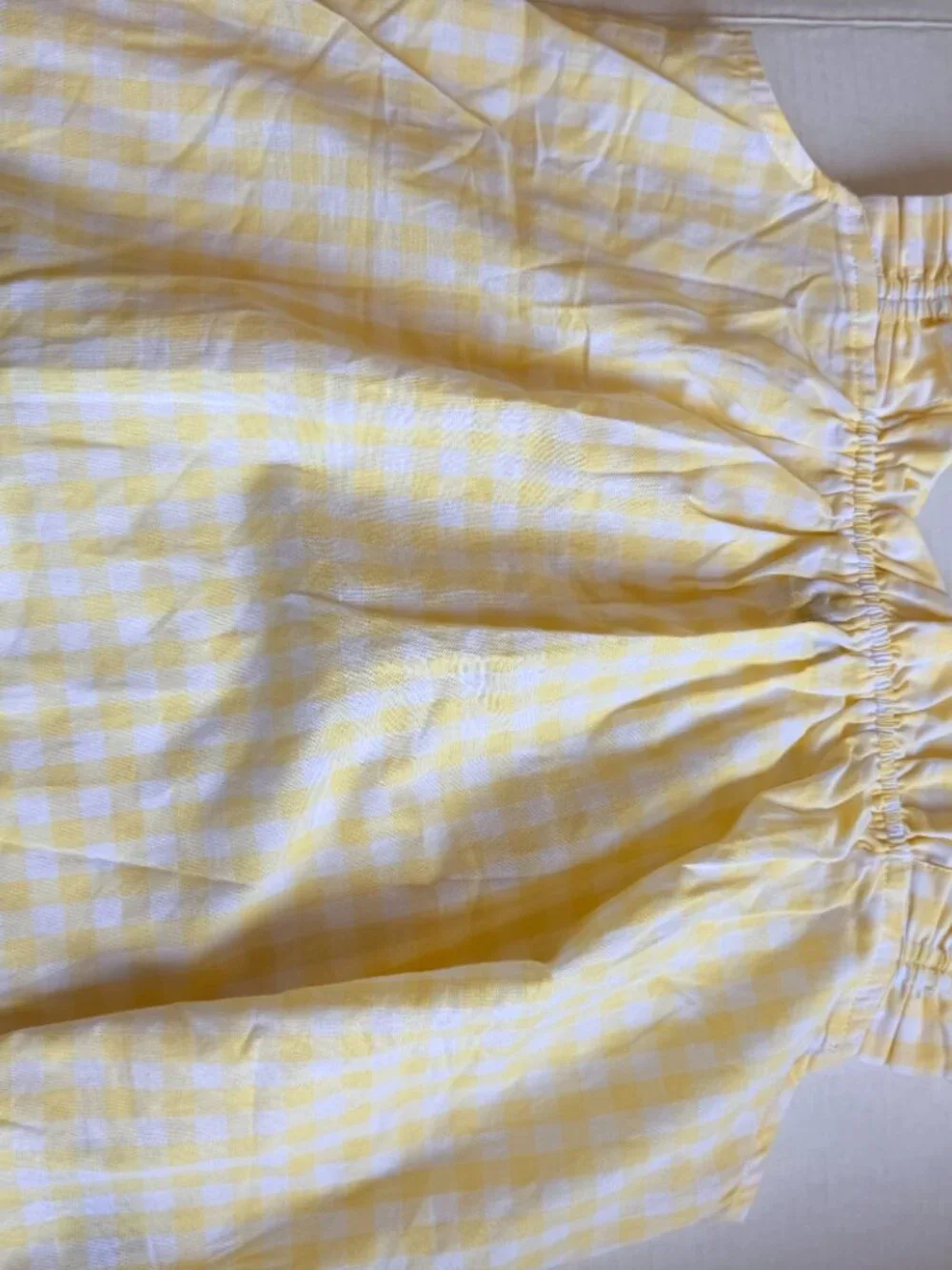 GapBody Yellow Gingham Ruffle Poplin Pajama Set - Size M